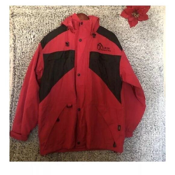 Baru Sports Men's Red Coat Hooded Parka with Fleece Removable Lining Size M - Picture 1 of 14